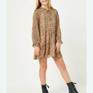 Hayden Tan Leopard Print Kids Dress